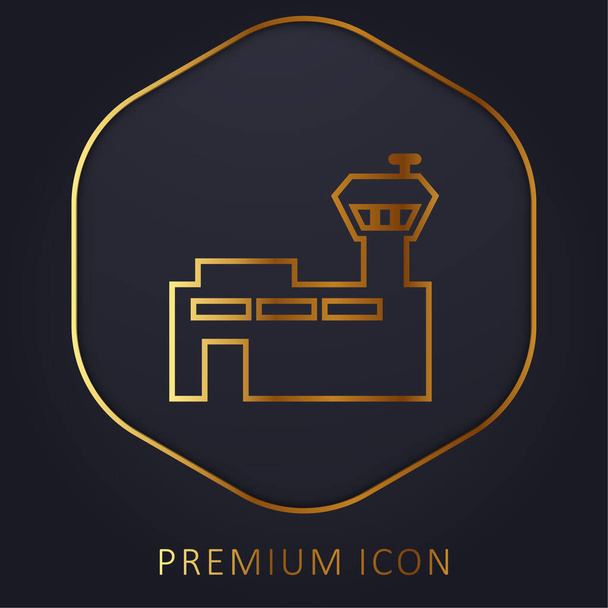 Ligne d'or de l'aéroport logo premium ou icône - Vecteur, image