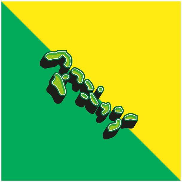 Μπαχάμες Πράσινο και κίτρινο σύγχρονο 3d διάνυσμα εικονίδιο λογότυπο - Διάνυσμα, εικόνα