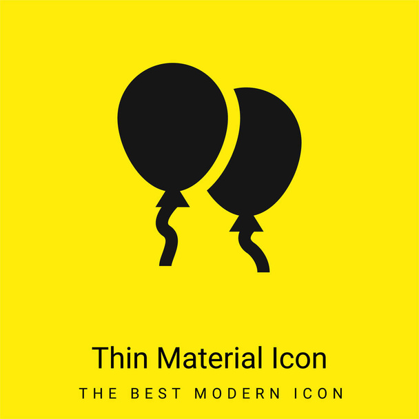 Воздушные шары минимальный ярко-желтый материал значок - Вектор,изображение