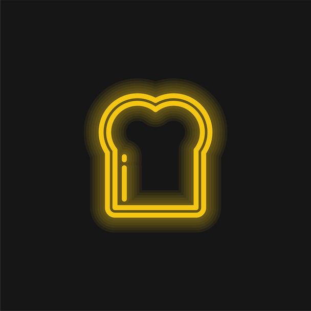 Pain jaune brillant icône néon - Vecteur, image