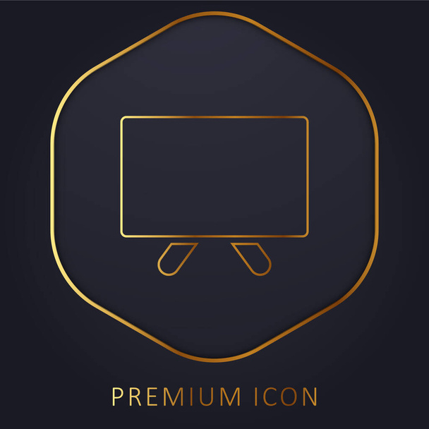 Pizarra en blanco línea dorada logotipo premium o icono - Vector, imagen