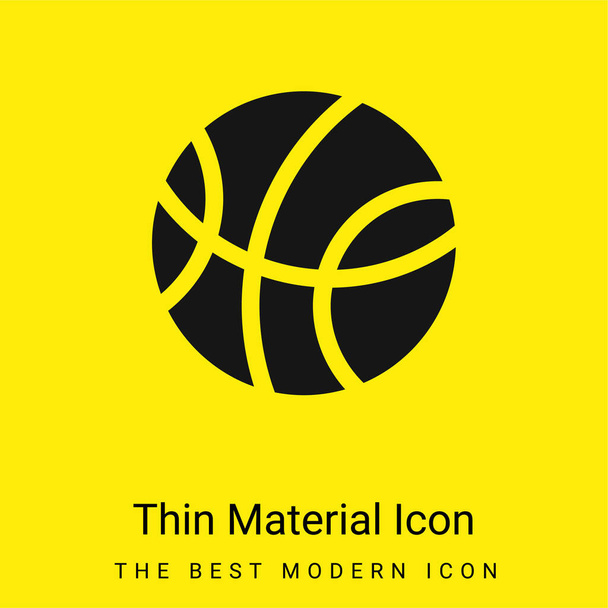 Basketbal minimaal helder geel materiaal icoon - Vector, afbeelding