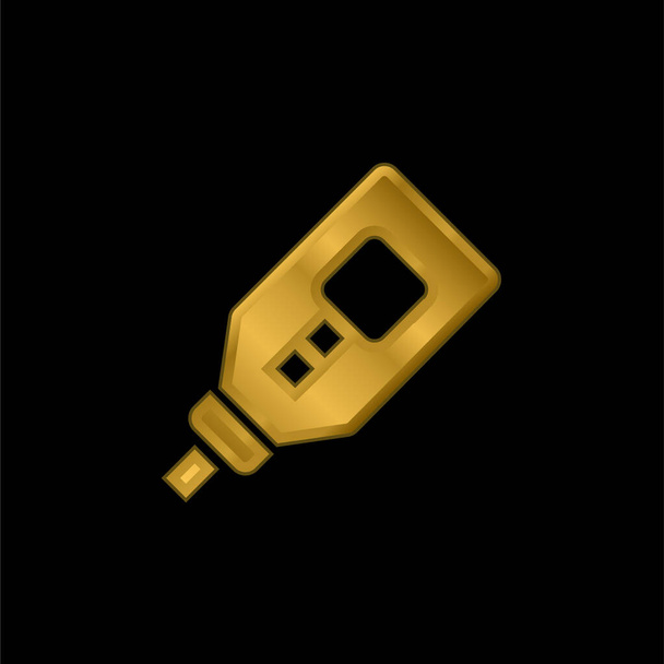Sangre chapado en oro icono metálico o logo vector - Vector, imagen