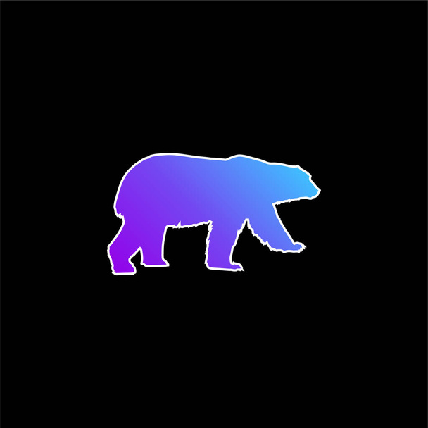 Bear Black Shape ícone do vetor gradiente azul - Vetor, Imagem