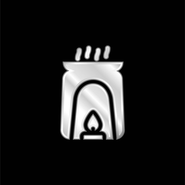Aromaterapia hopeoitu metallinen ikoni - Vektori, kuva