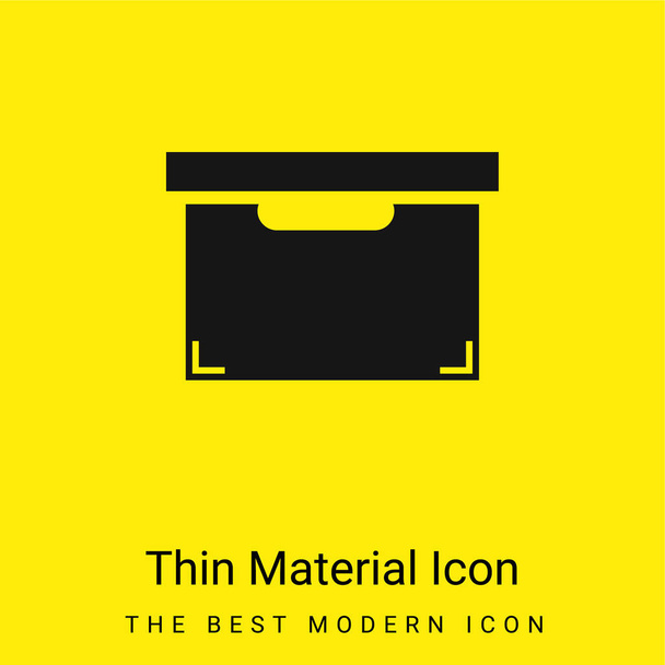 Черный ящик для хранения и организации вещей минимальный ярко-желтый значок материала - Вектор,изображение