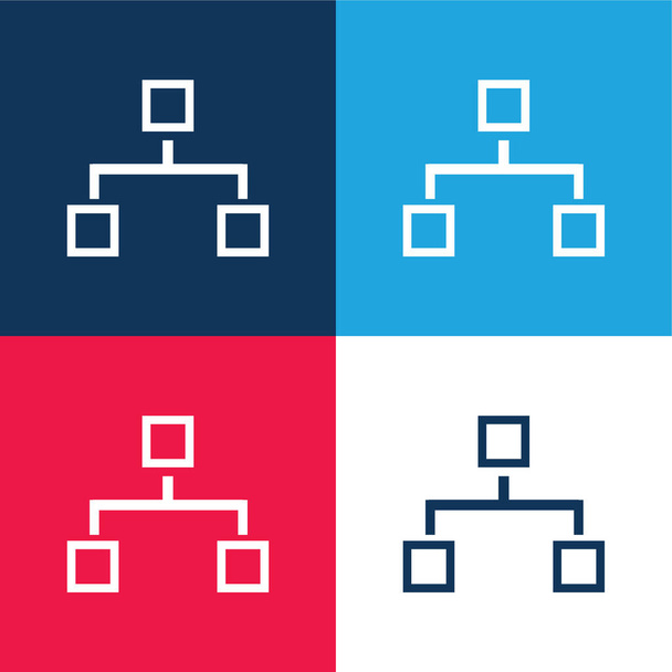 Schema Blocchi Blu grafico e rosso set di icone minimali a quattro colori - Vettoriali, immagini