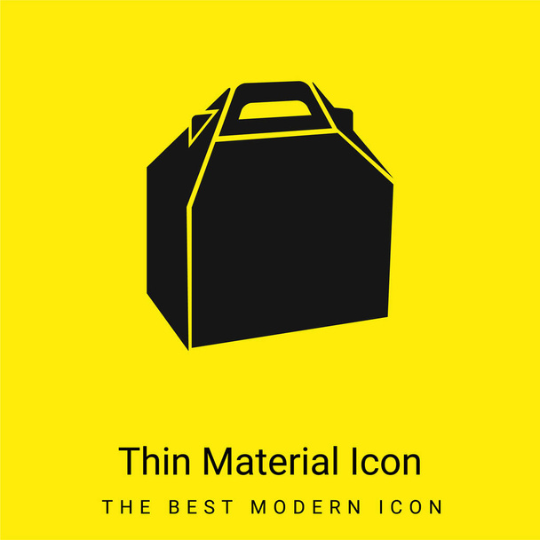 Box Of Food Package minimális élénk sárga anyag ikon - Vektor, kép