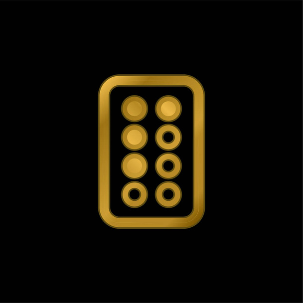 Antibiótico chapado en oro icono metálico o logo vector - Vector, Imagen