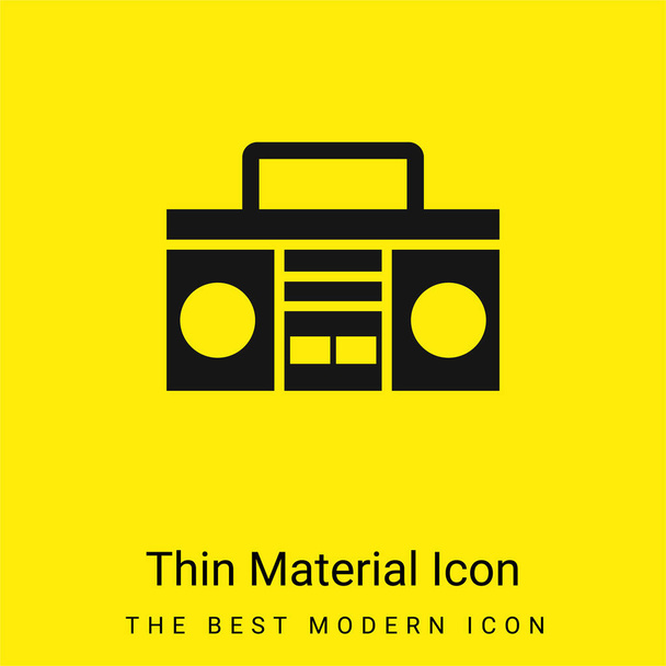 Boom Box Met Handvat minimaal helder geel materiaal icoon - Vector, afbeelding