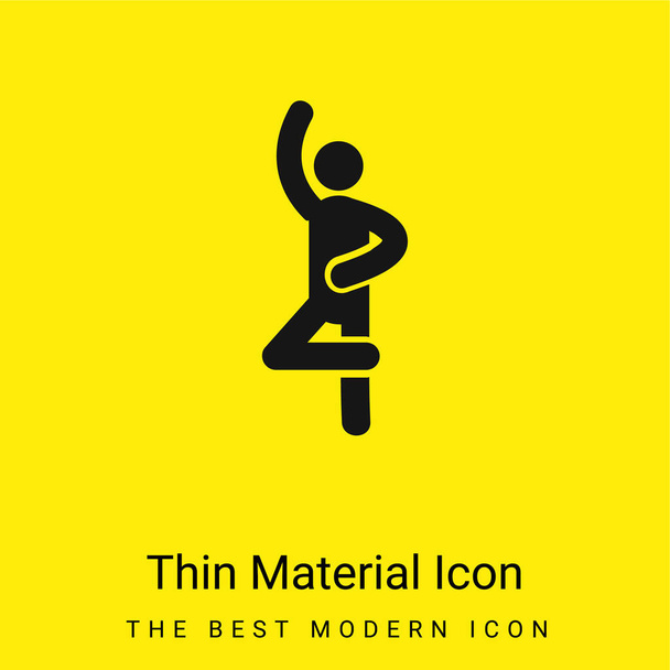 Ballet Pose minimaal helder geel materiaal icoon - Vector, afbeelding