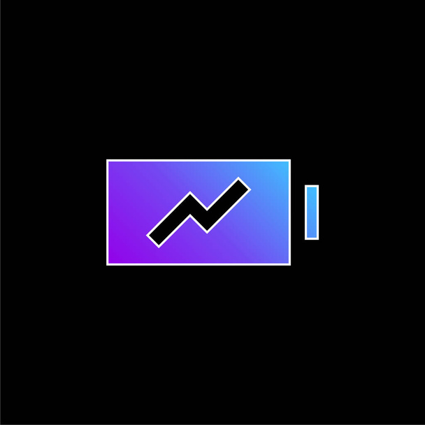 Ícone de vetor gradiente azul bateria - Vetor, Imagem