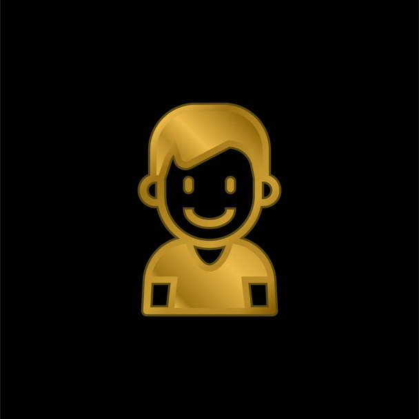 Позолоченная икона мальчика или вектор логотипа - Вектор,изображение