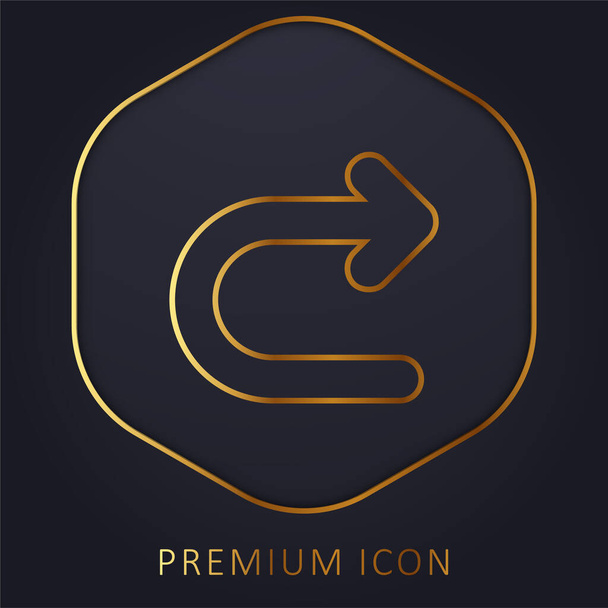 "Стріла обертається" на "золотий" логотип або ікона премії - Вектор, зображення