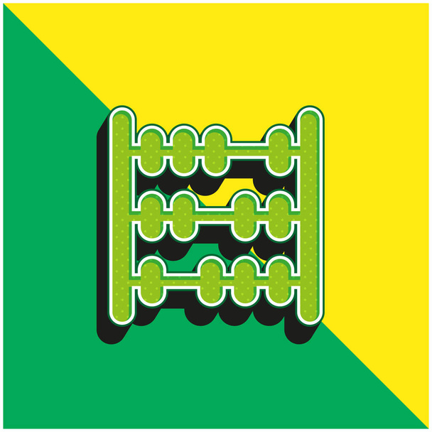 Abaküs Yeşil ve Sarı modern 3d vektör simgesi logosu - Vektör, Görsel