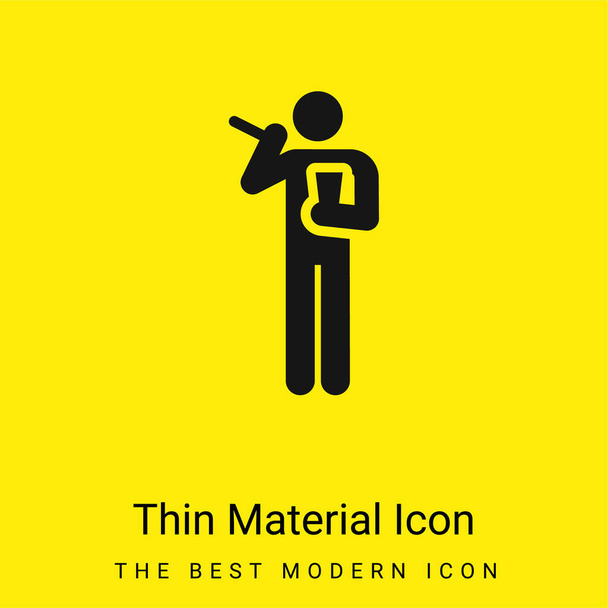 Anniversaire minimal jaune vif icône matérielle - Vecteur, image