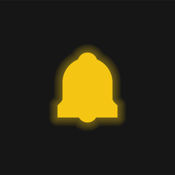 Alarm Zvonek žlutý zářící neon ikona - Vektor, obrázek