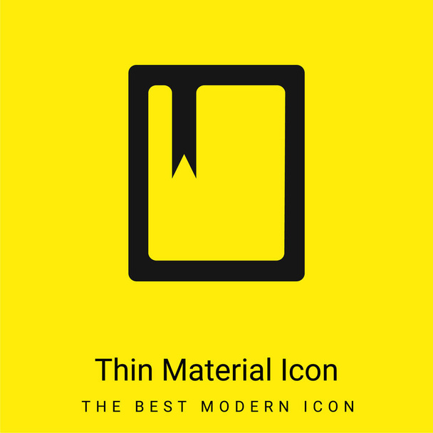 Libro con segnalibro icona materiale giallo brillante minimo - Vettoriali, immagini