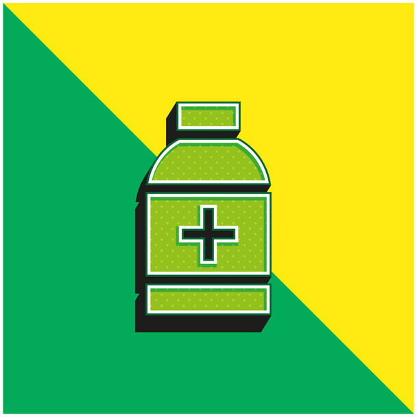 Alcohol Verde y amarillo moderno 3d vector icono logotipo - Vector, imagen