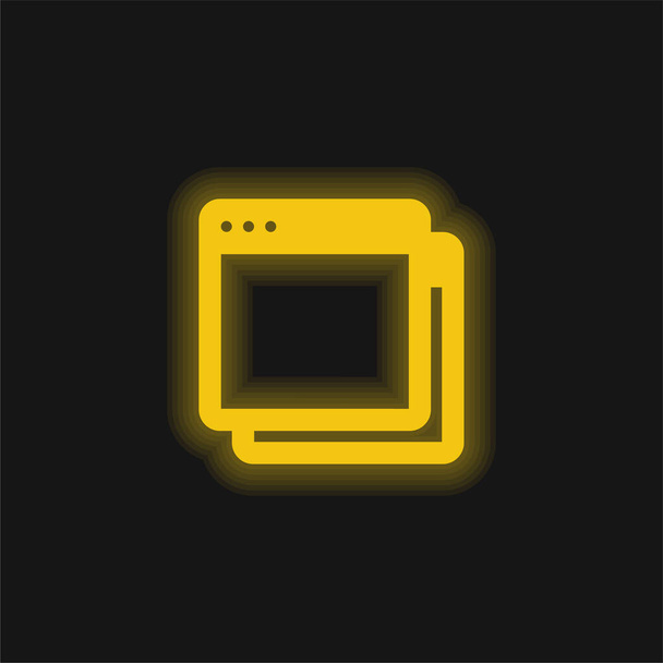 App ícone de néon brilhante amarelo - Vetor, Imagem