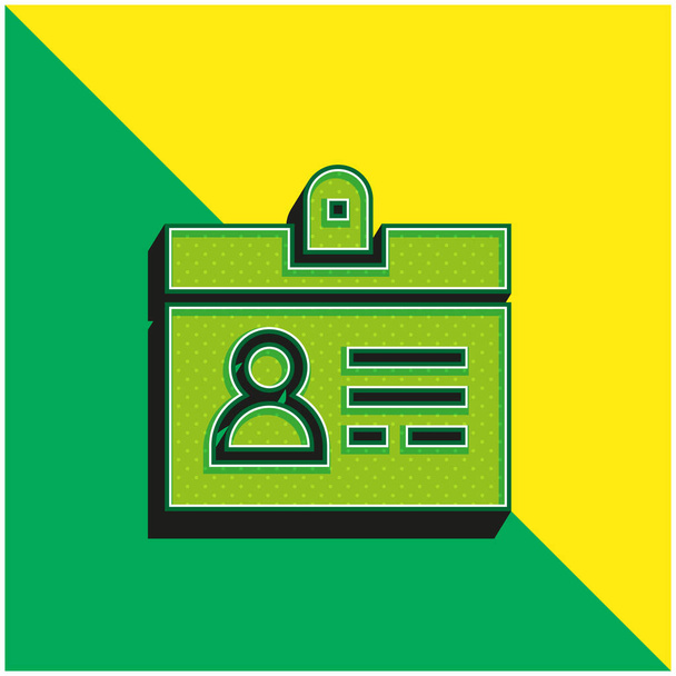 認定緑と黄色の現代的な3Dベクトルアイコンのロゴ - ベクター画像