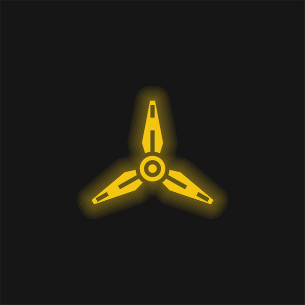 Pengék sárga izzó neon ikon - Vektor, kép