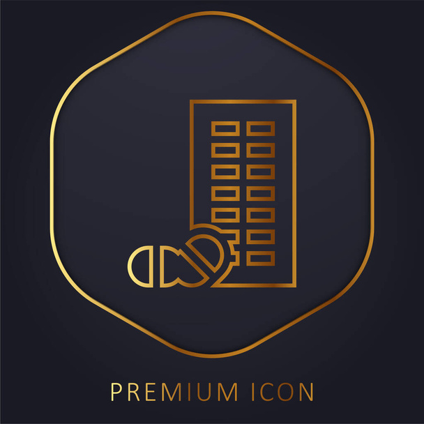 Blister golden line premium logo or icon - Vector, Image