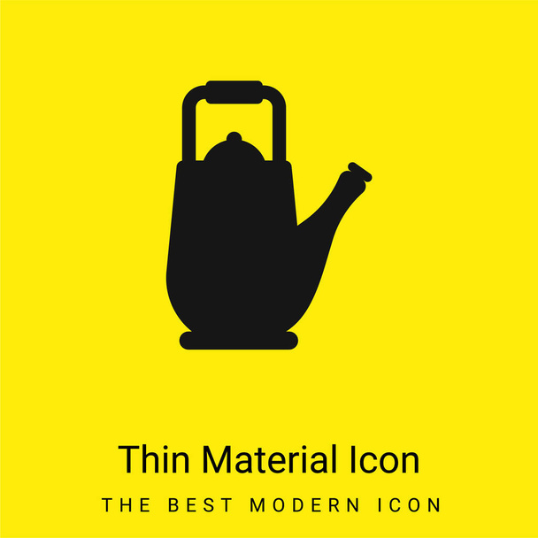 Большой чайник минимальный ярко-желтый значок материала - Вектор,изображение
