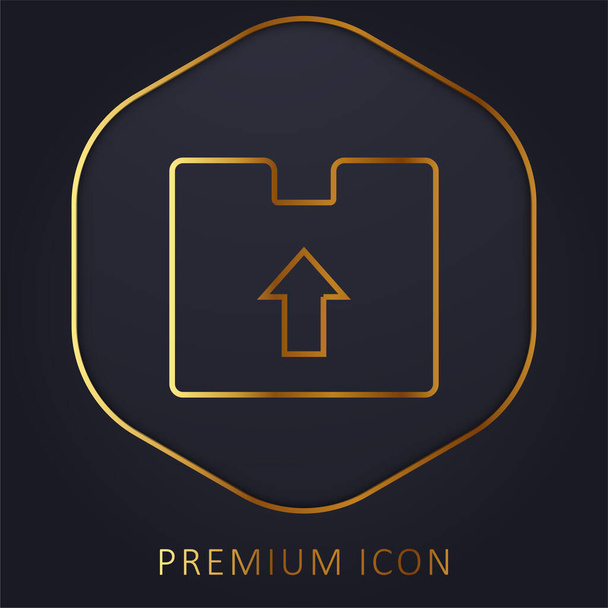 Caixa linha dourada logotipo premium ou ícone - Vetor, Imagem