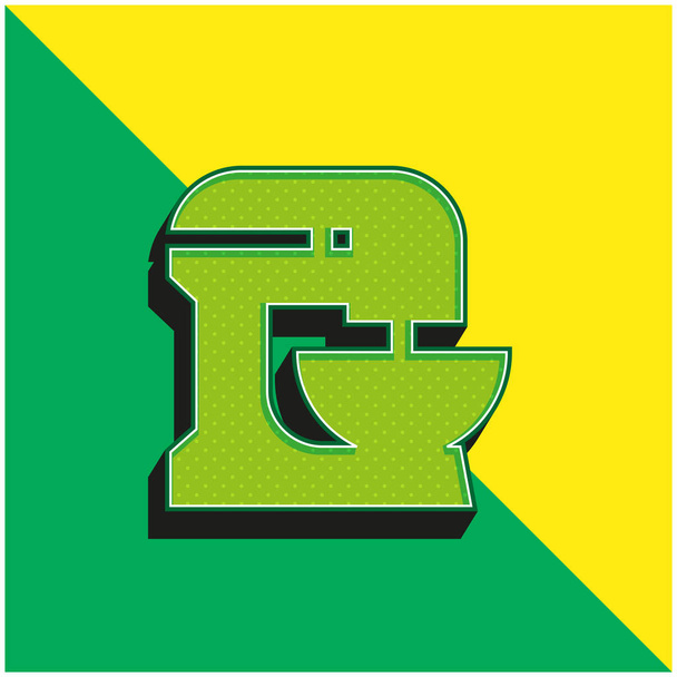 Beater Zöld és sárga modern 3D vektor ikon logó - Vektor, kép