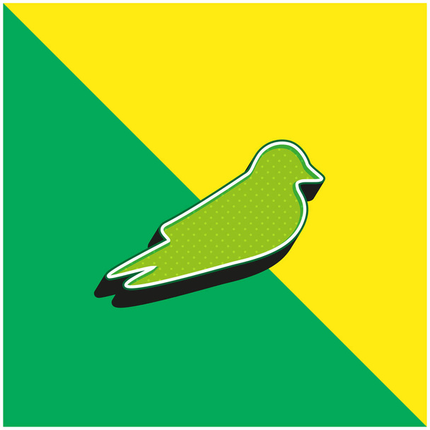 Barn Swallow Green and yellow modern 3d vector icon logo - Vector, Image