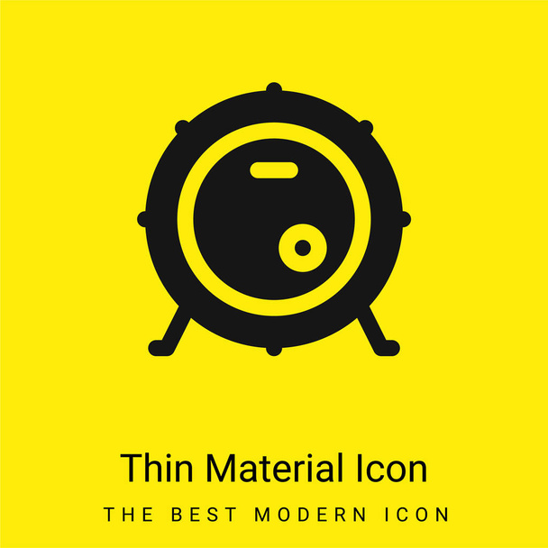Bass Drum minimális fényes sárga anyag ikon - Vektor, kép