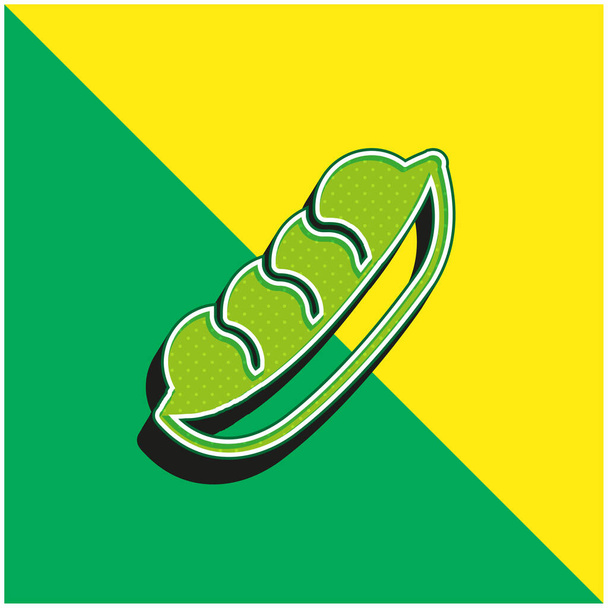 Fazole Zelené a žluté moderní 3D vektorové logo - Vektor, obrázek