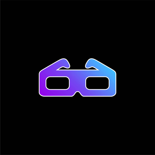 3D Glasses blue gradient vector icon - Vector, Image