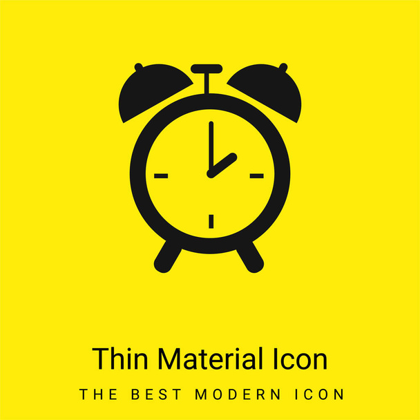 ベッドルーム円形アラームクロックツール最小限の明るい黄色の材料アイコン - ベクター画像