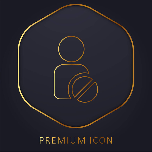 Ban User zlatá čára prémie logo nebo ikona - Vektor, obrázek