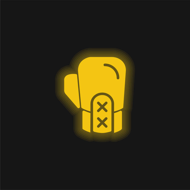Boxe giallo incandescente icona al neon - Vettoriali, immagini