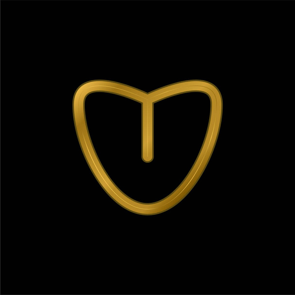 Body Organ Variante com linha banhado a ouro ícone metálico ou vetor logotipo - Vetor, Imagem