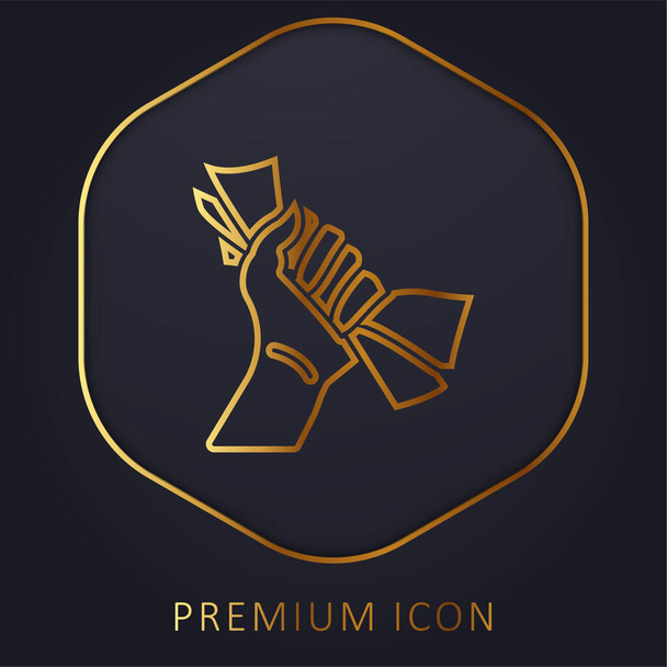 Pari ligne d'or logo premium ou icône - Vecteur, image
