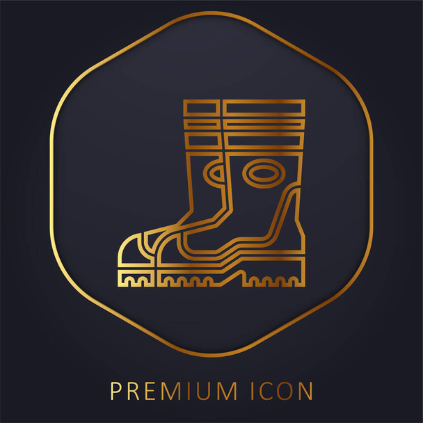 Zavede logo nebo ikonu prémie zlaté čáry - Vektor, obrázek