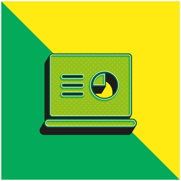 Analytics Logo vectoriel 3D moderne vert et jaune - Vecteur, image