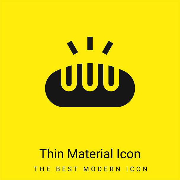 Pan mínimo icono de material amarillo brillante - Vector, Imagen
