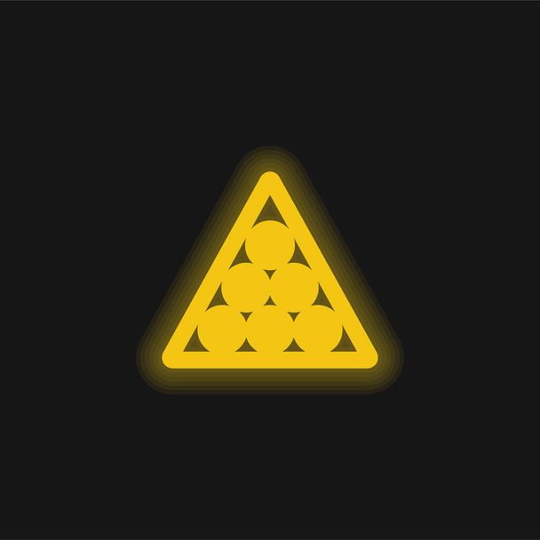 Billar amarillo brillante icono de neón - Vector, Imagen