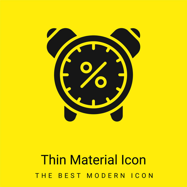 Alarm Zegar minimalny jasnożółty materiał ikona - Wektor, obraz