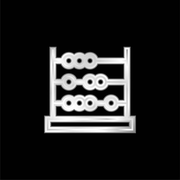 Abacus plateado icono metálico - Vector, imagen