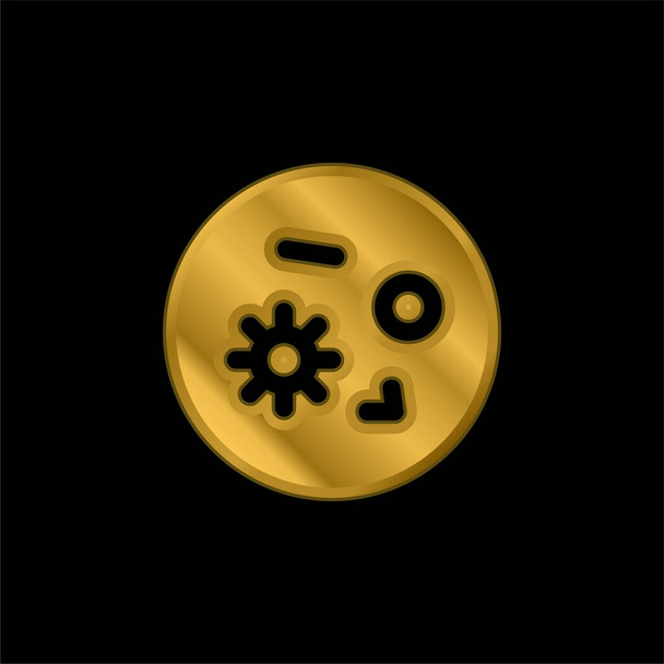 Bactérias banhado a ouro ícone metálico ou vetor logotipo - Vetor, Imagem