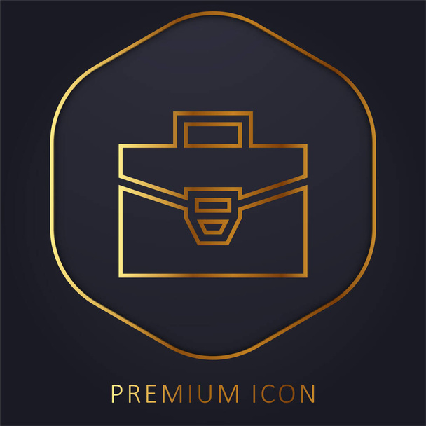 Aktatáska arany vonal prémium logó vagy ikon - Vektor, kép