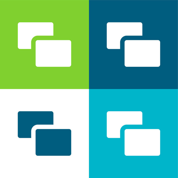 Background Flat four color minimal icon set - Vector, Image