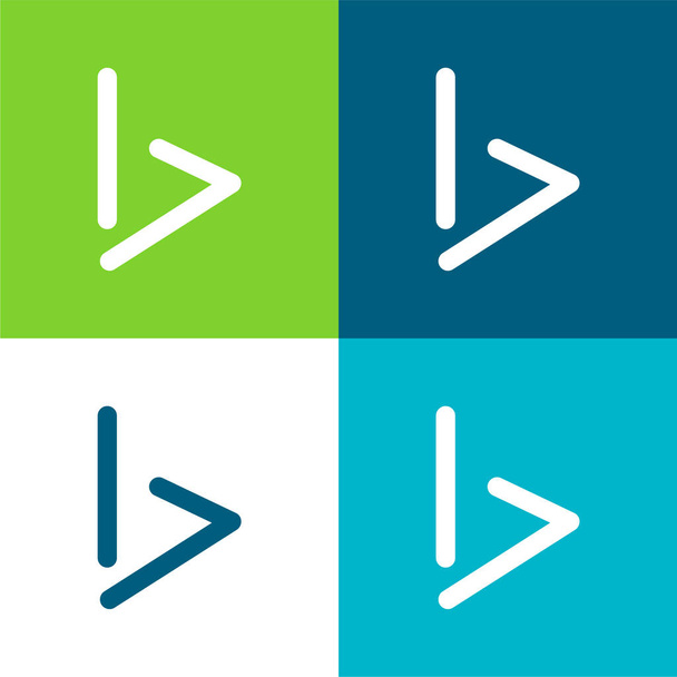 Bing Logo Lapos négy szín minimális ikon készlet - Vektor, kép