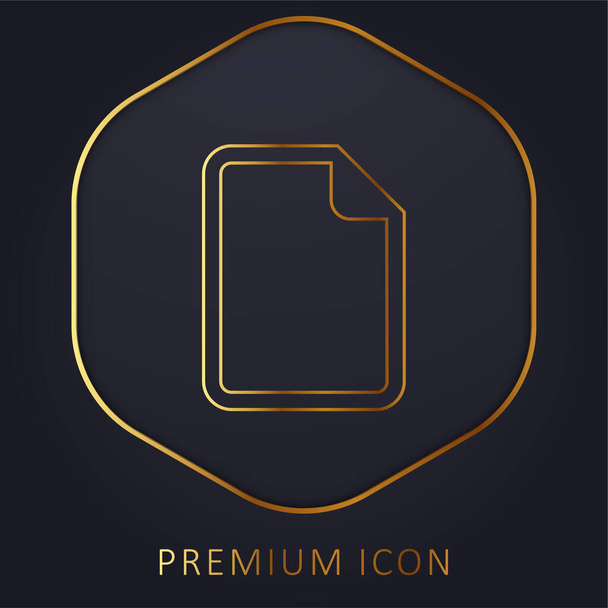 Blank File golden line premium logo or icon - Vector, Image